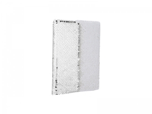 A5 Sequin Notebook (Silver W/ White)