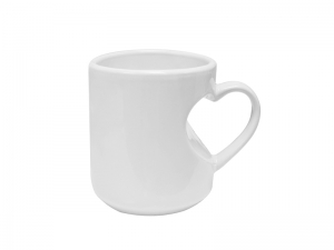 Heart Shape Handled White Mug