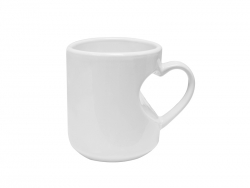Heart Shape Handled White Mug