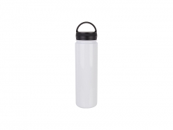 25oz/750ml Stainless Steel Flask w/ Portable Lid (White)