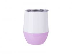 12oz/360ml Stainless Steel Stemless Wine Cup (White&amp;Purple)