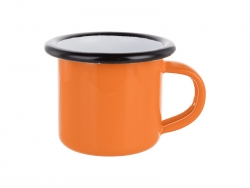 3oz/100ml Enamel Mug (Orange, Black Edge)