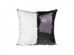 Flip Sequin Pillow Cover (Black/white)