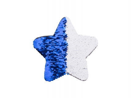 Flip Sequins Adhesive Black Base (Star, Dark Blue W/ White) (18*18cm)