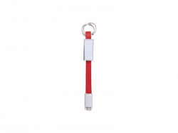 Llavero Cable Data Portátil Sublimación (Pequeño, Rojo)
