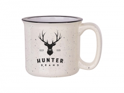 13oz / 400ml Ceramic Enamel Mug (Beige Pattern)