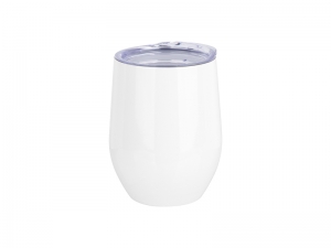 12oz Stainless Steel Stemless Wine Cup (White)