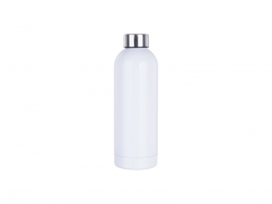 25oz/750ml Single Wall Stainless Steel Sport Bottle (White)