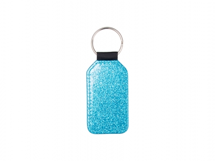 Glitter PU Leather Key Chain (Barrel, Blue)