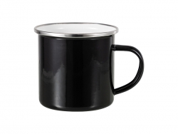 Taza Esmaltada 12oz Base Plana - Negro