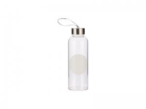 420ml Glass Bottle with Round White Patch