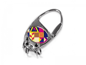 Metal Key Ring with Four Rings (Oval)