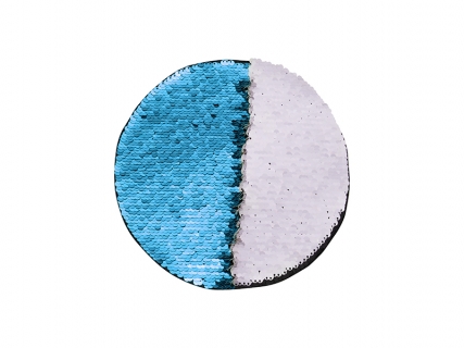 Flip Sequins Adhesive (Round, Light Blue W/ White)