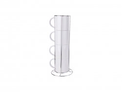 4 Piece 8oz Stackable Mug Set