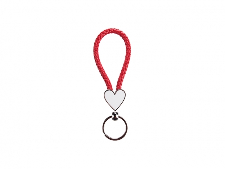 Heart Braided Keyring (Red)