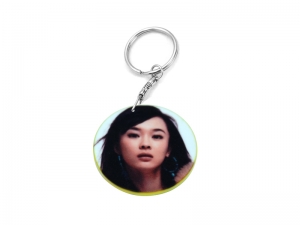 39mm Round Plastic Keychain(Color Edge)