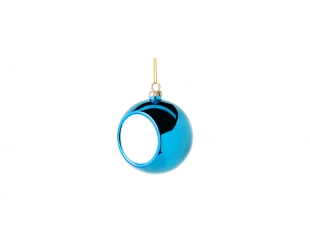 6cm Plastic Christmas Ball Ornament (Light blue)