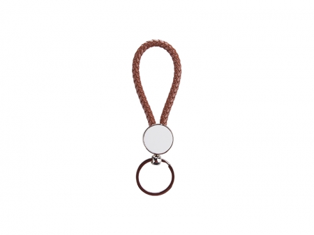 Round Braided Keyring (Brown)