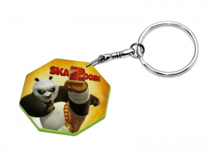 44mm Octangle Plastic Keychain(Color Edge)
