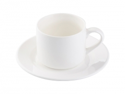 6oz Bone China Coffee Mug w/ Saucer
