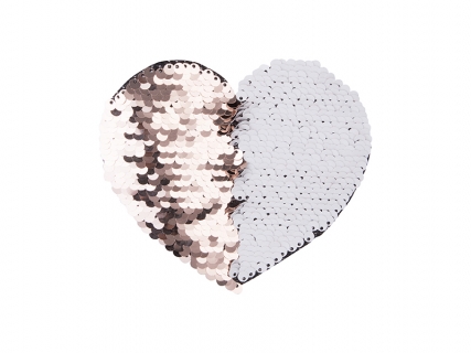 Flip Sequins Adhesive (Heart, Champagne w/ White)