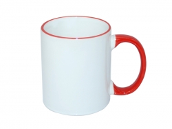 11oz Rim Handle Mug - Red