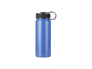 18oz/550ml Stainless Steel Flask w/ Portable Lid (Blue)