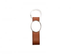 Llavero Tira de PU(Ovalado, Marrón)