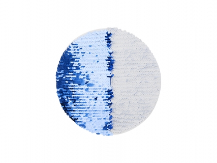 Flip Sequins Adhesive White Base (Round, Dark Blue w/ White)