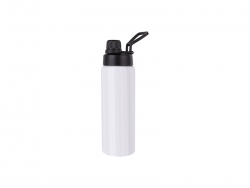 25oz/750ml Stainless Steel Flask w/ Portable Lid (White) MOQ:3000
