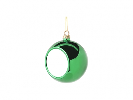 8cm Plastic Christmas Ball Ornament (Green)