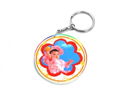 60mm Thick Round Plastic Keychain