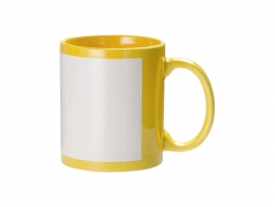 11oz Full Colour Mug w/ White Patch(Yellow)