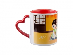 11oz Inner Rim Color Mug with Heart Handle