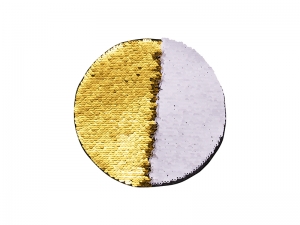 Flip Sequins Adhesive (Round, Gold W/ White)