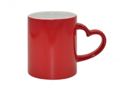 11oz Full Color Change Mug with Heart Handle Red