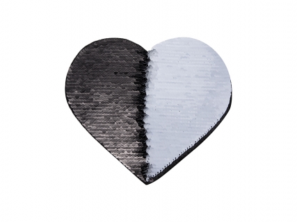 Flip Sequins Adhesive (Heart, Black W/ White)