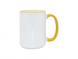 15oz Rim/Handle Mugs - Yellow