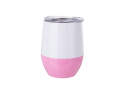 12oz/360ml Stainless Steel Stemless Wine Cup (White&amp;Pink)