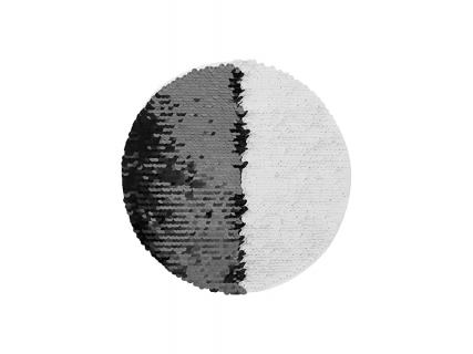 φ19cm Flip Sequins Adhesive White Base (Round, Black w/ White)