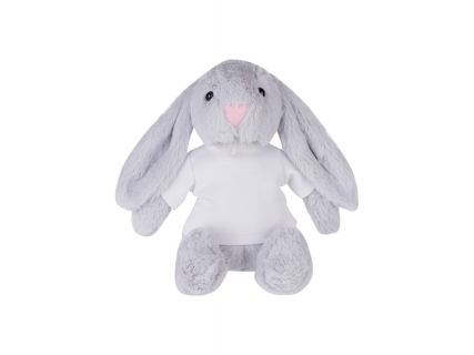 22cm Plush Bunny w/ Shirt (Light Gray)