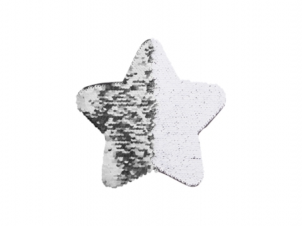 Flip Sequins Adhesive Black Base (Star, Silver W/ White) (18*18cm)