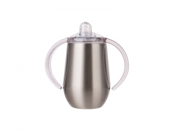 10oz/300ml Insulated Stainless Steel Sippy Cup with Spout (Silver)