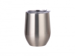 12oz Stainless Steel Stemless Wine Cup (Silver)