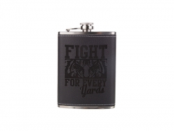 8oz Stainless Steel Flask with PU Cover (Black)
