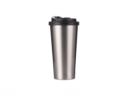16oz Stainless Steel Tumbler (Silver) w/ Handle