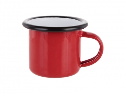 3oz/100ml Enamel Mug (Red, Black Edge)