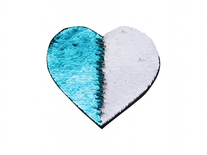 Flip Sequins Adhesive (Heart, Light Blue W/ White)