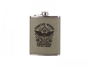8oz Stainless Steel Flask with PU Cover (Rawhide)