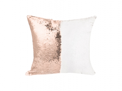 Flip Sequin Pillow Cover (Champagne w/ White, 40*40cm)